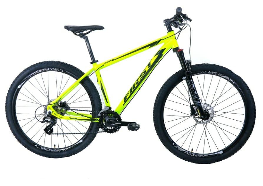 Bicicleta Fisrt Amarela e Preta aro 29 na WH Bikes